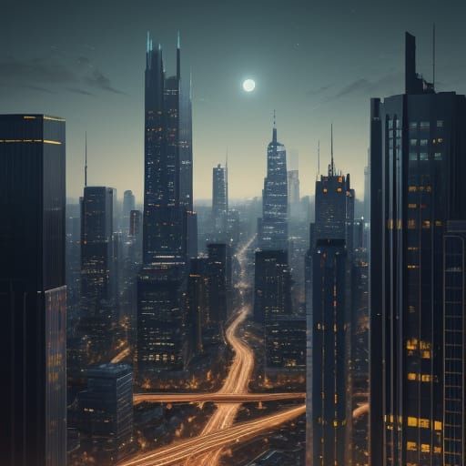 City Split: Day and Night With Contrasting Lights