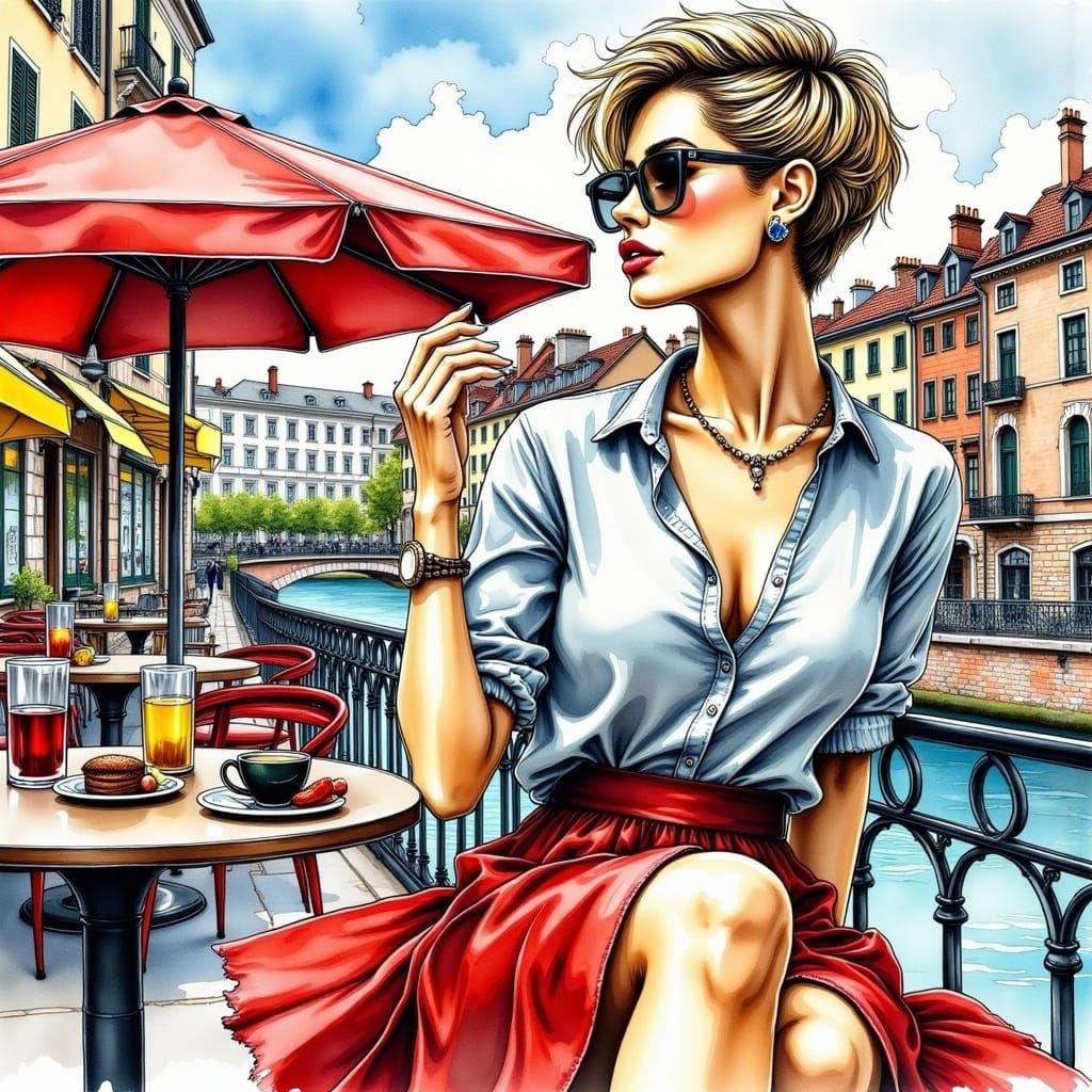 <lora:Ink illustration:1.0> 