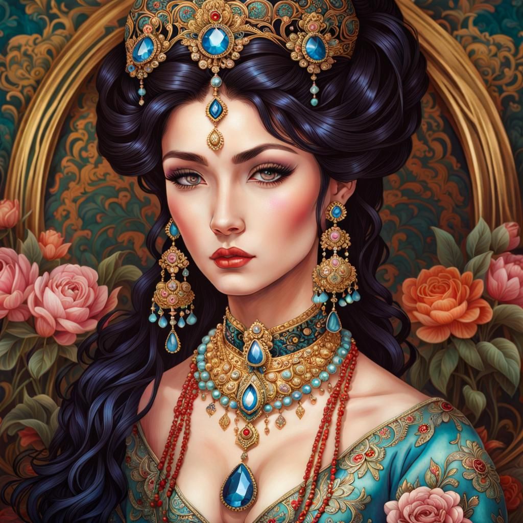 Maximalist Portrait - Oriental Princess - AI Generated Artwork ...