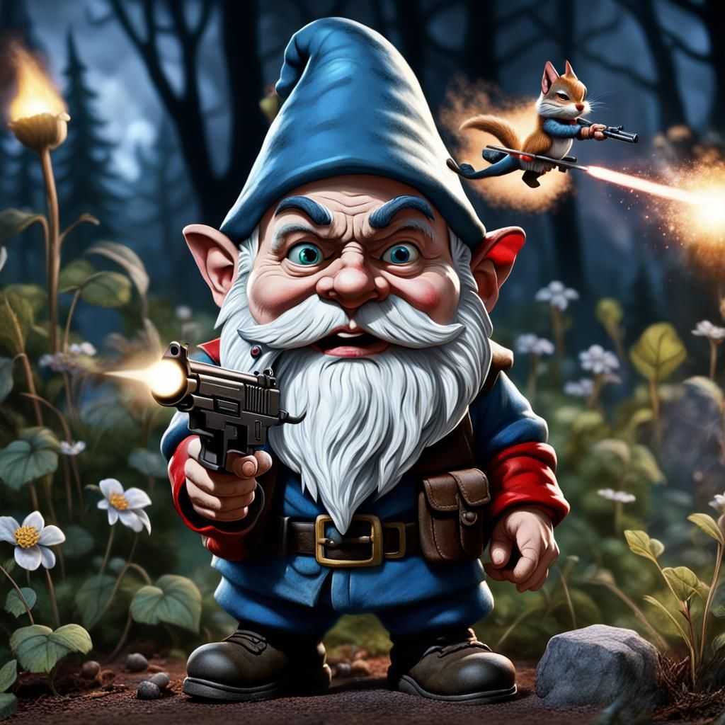 Demonic Garden Gnome's Moonlight Squirrel Assault