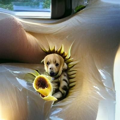 Sunflower puppy