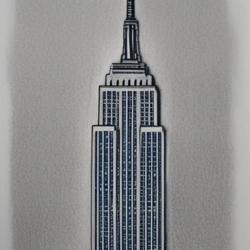 Blueprints for the EMPIRE STATE BUILDING IN NEW YORK ,DETAILED On GRID ...