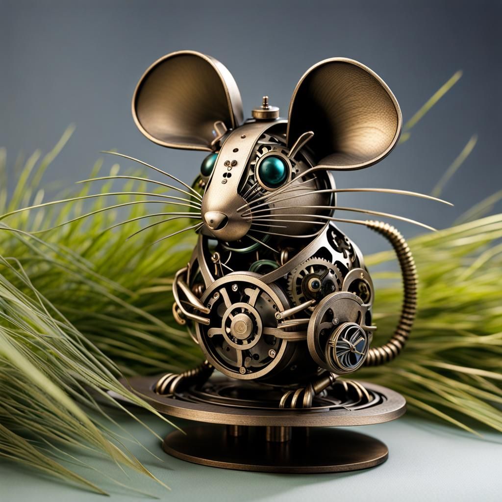 Metal mouse sculpture  by @forge4ward