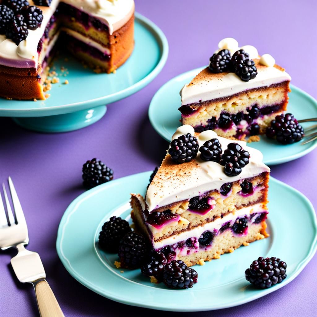 Slices of Blackberry Cake