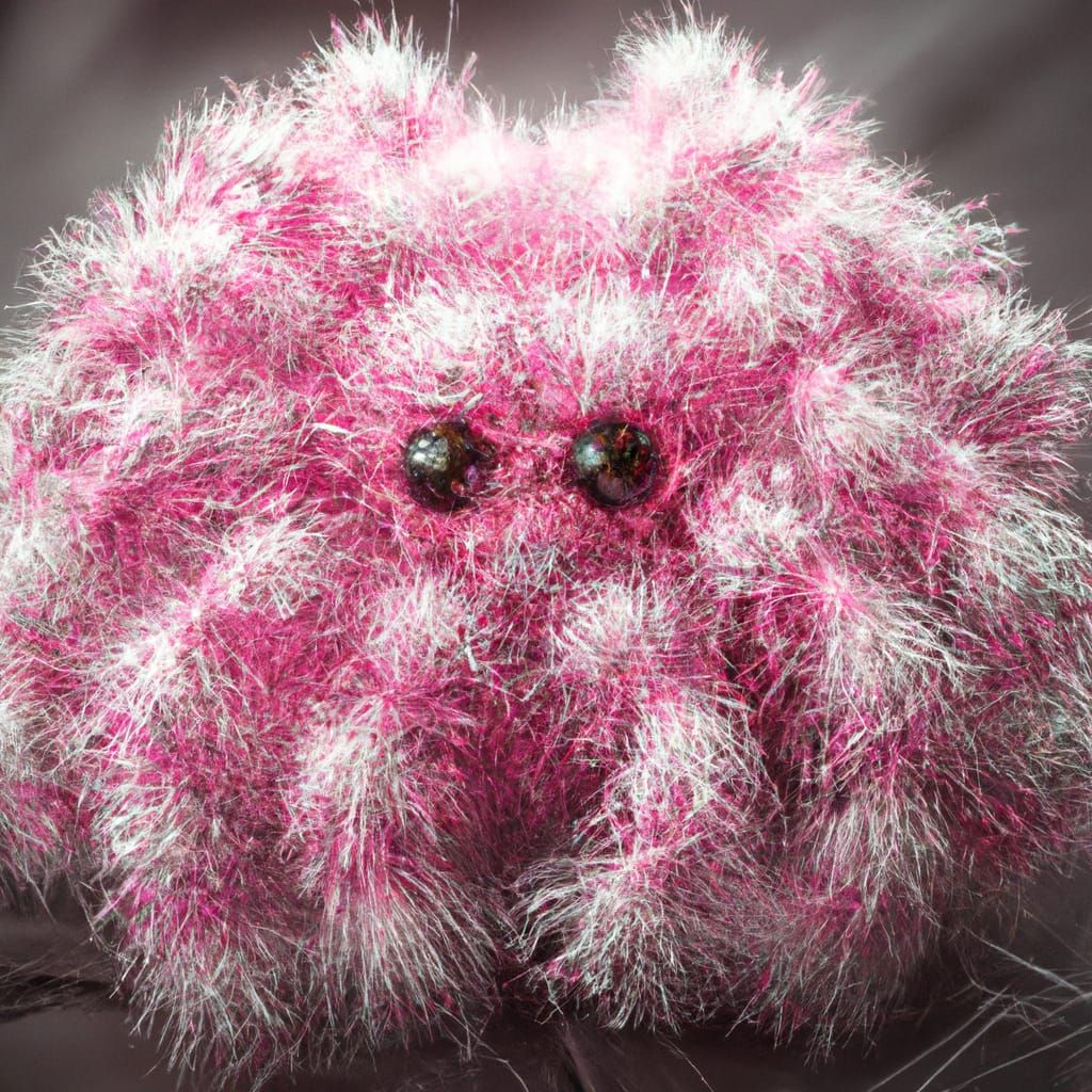 Strawberry Pink Feathered Spider in Detailed 3D