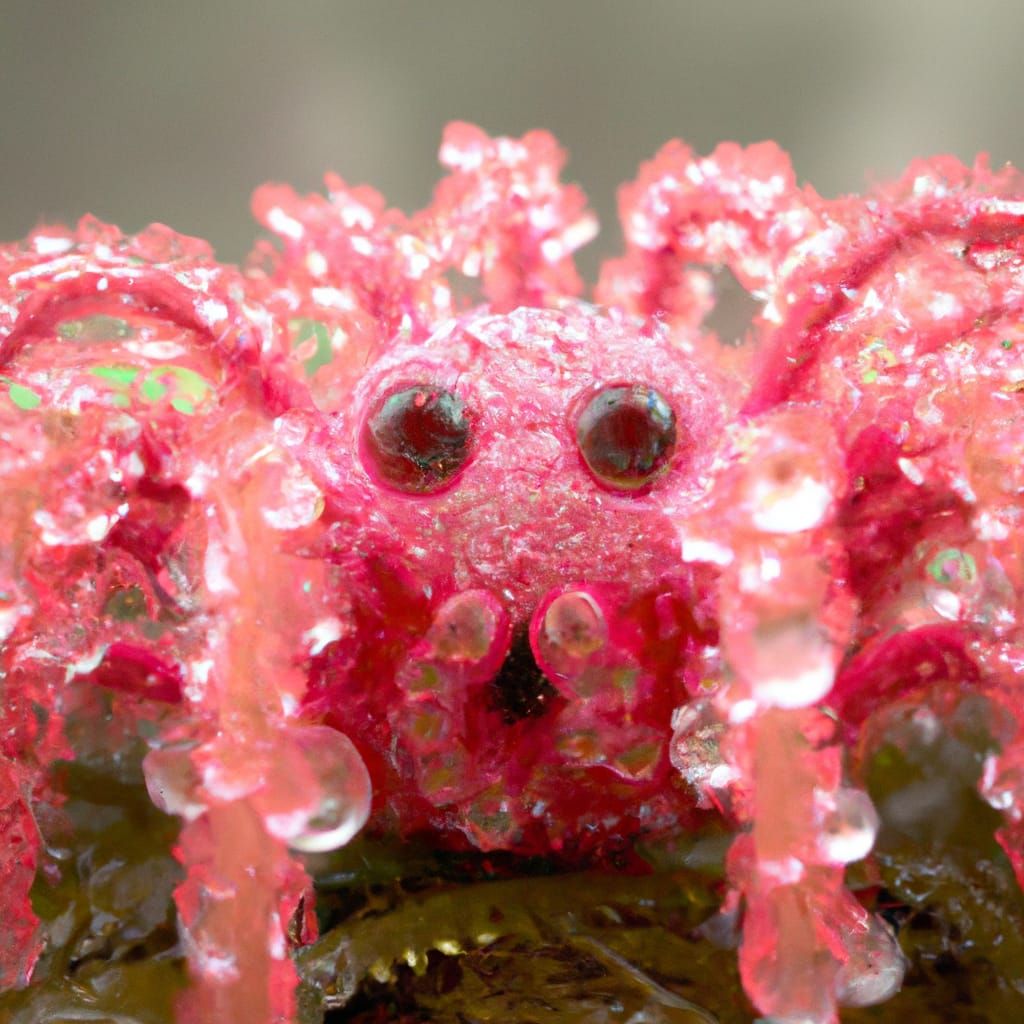 Strawberry Pink Spider in Detailed 3D Render