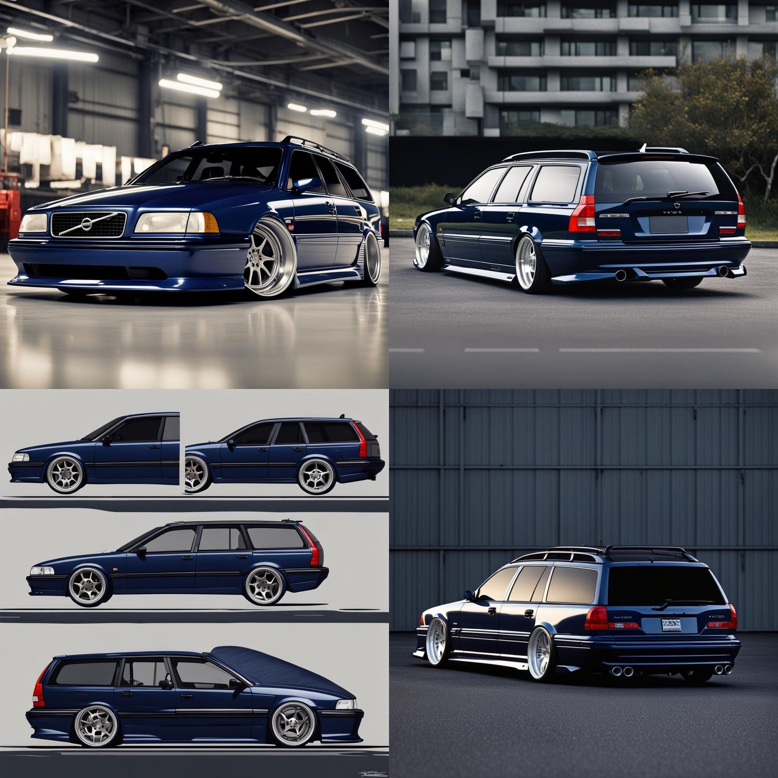 1998 volvo v70,  wide body, navy blue color, carbon fiber, b...