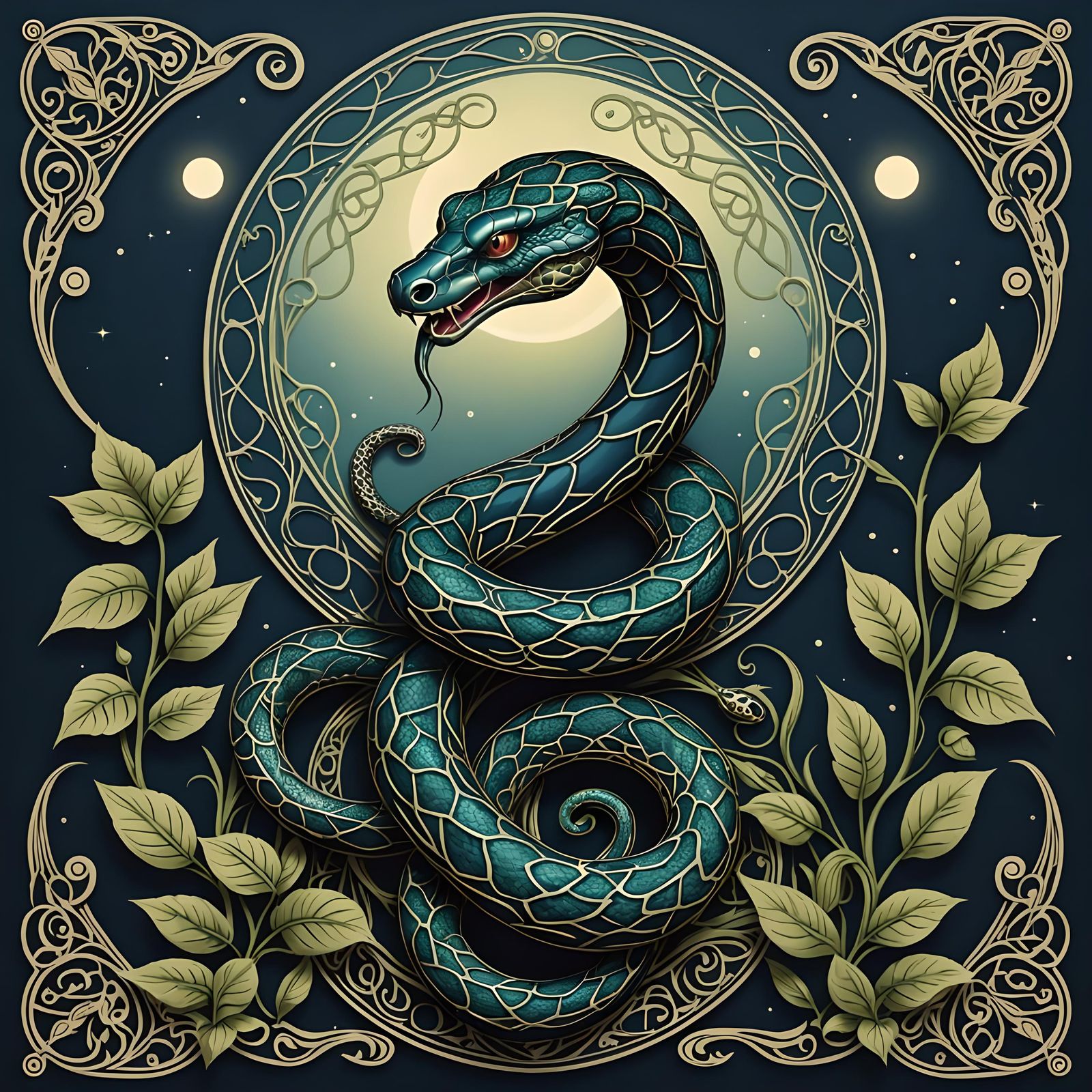Cobra Snake: Art Nouveau   by @singhroha