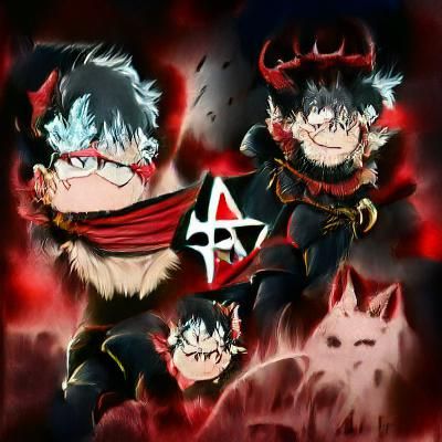Red and black demon asta