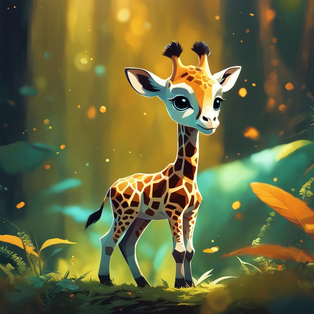 Cute Adorable Baby Giraffe - AI Generated Artwork - NightCafe Creator