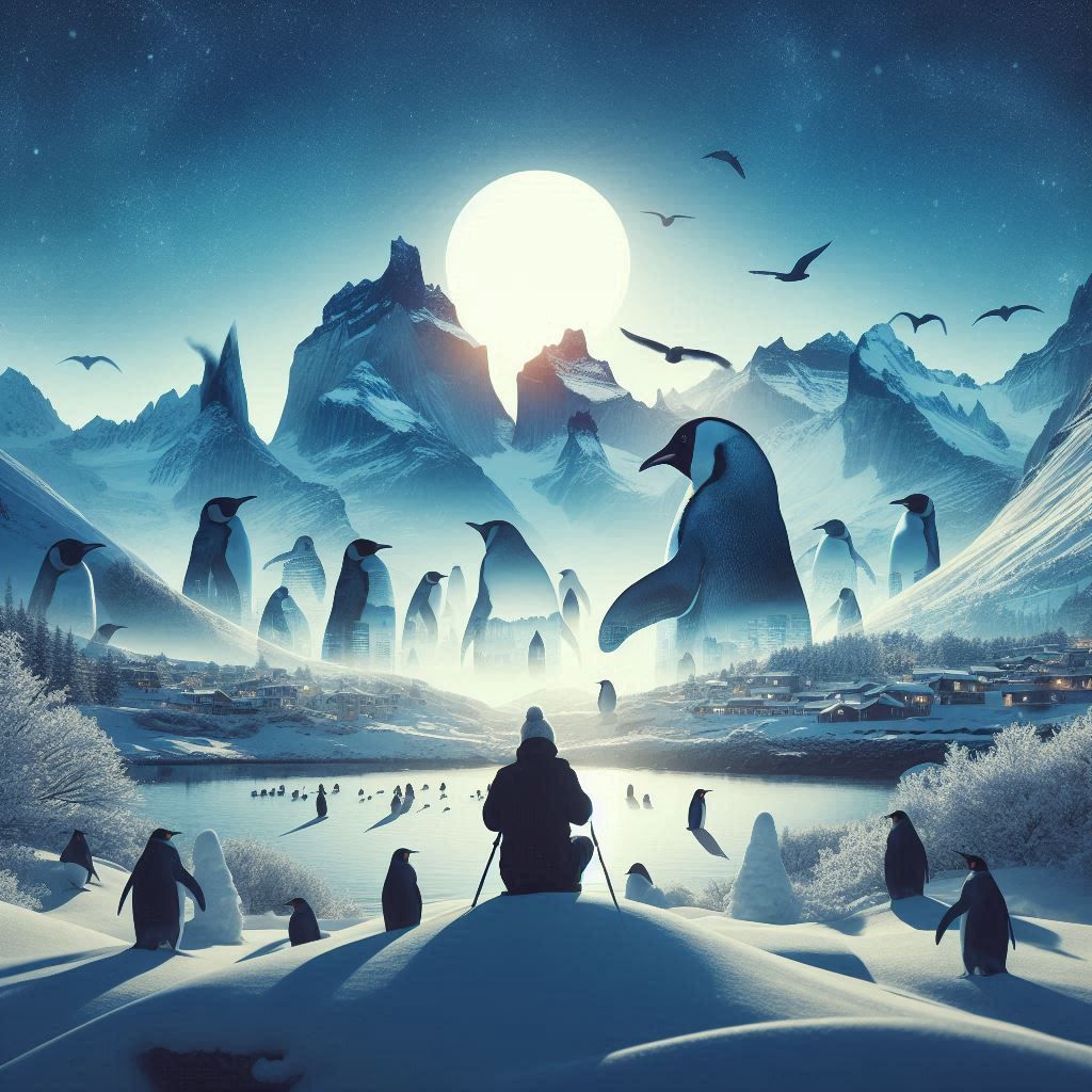 double exposure beautiful fantasy DALL-E 3 portrait landscape..