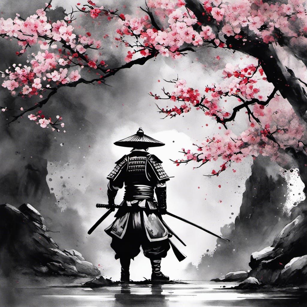 The Samurai ---- (Selective Color Art Daily Challenge)  by @Revenant_