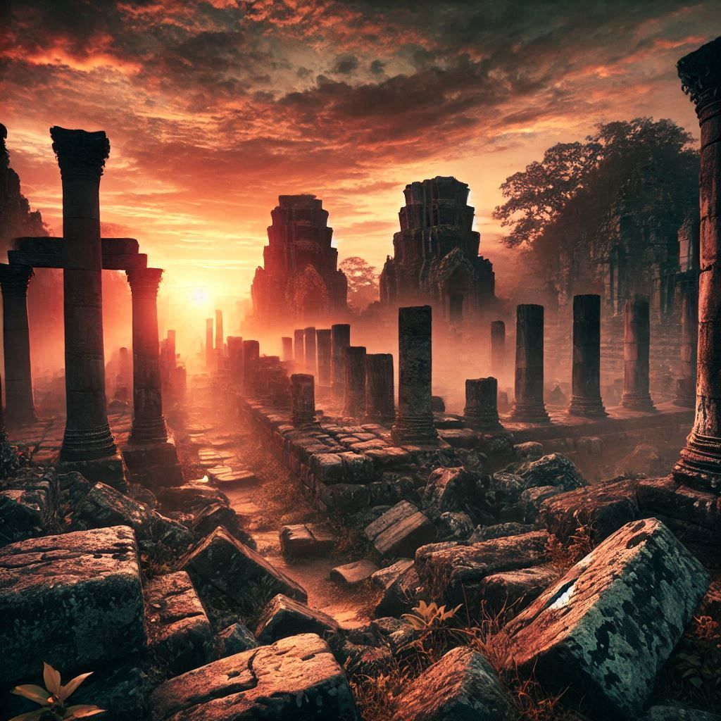 Ancient ruins at dawn