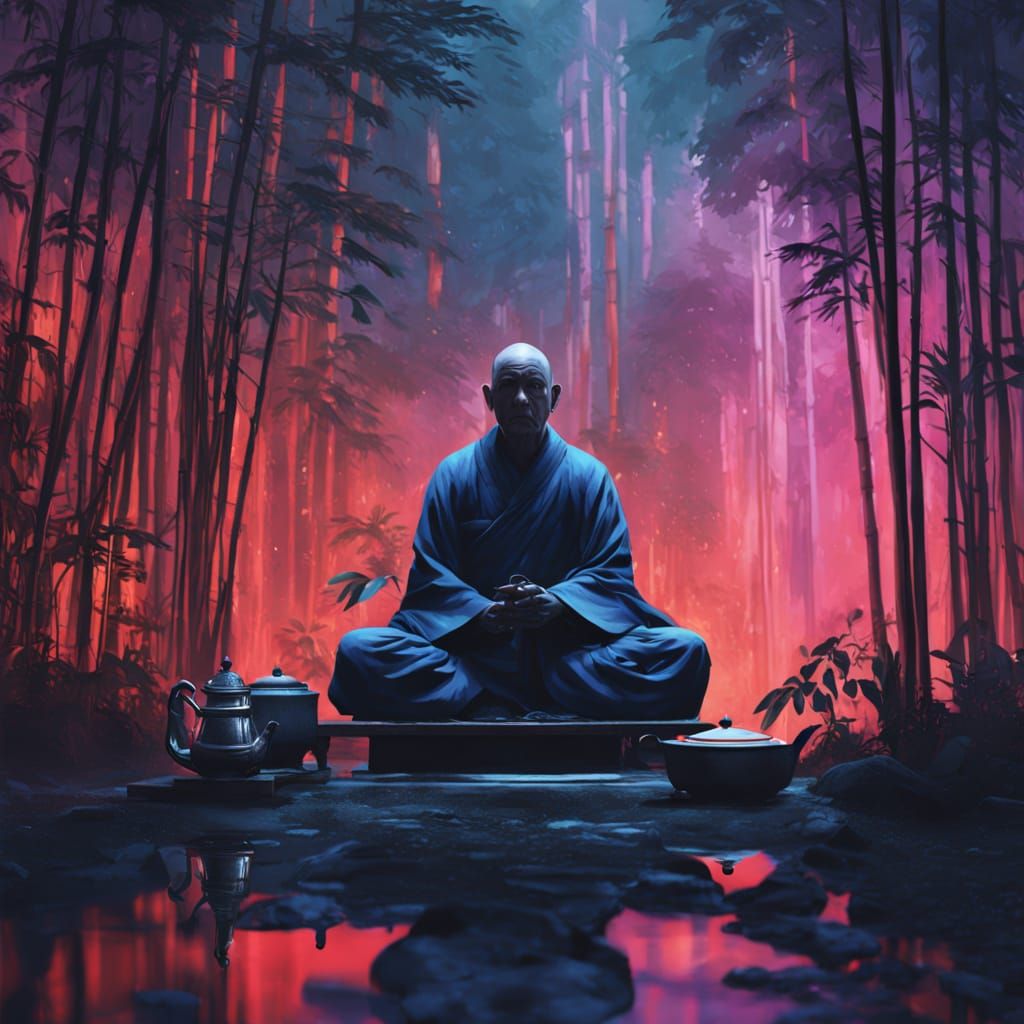 By Paul Lovering and Mattias Adolfsson and Russ Mills and Victo Ngai and Alexander Jansson:: Double exposure: A cybernetic Buddhist monk wit...