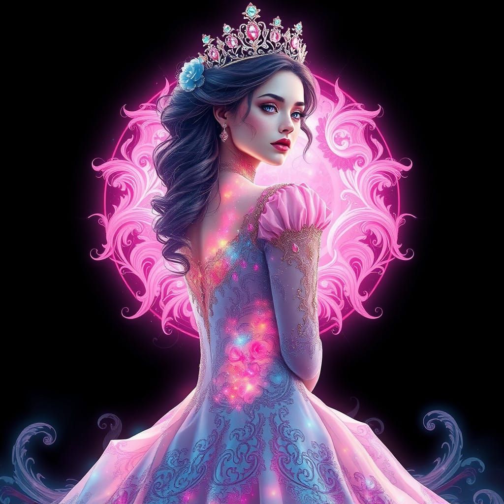 Exquisite Gothic Goddess Radiates Mystique in Holographic Si...