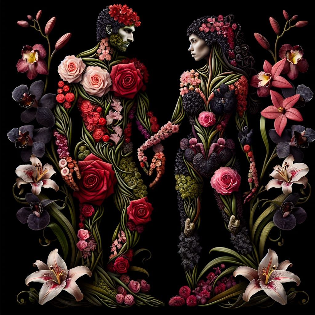 a couple made of  flowers  by @Husband of Laeaurra