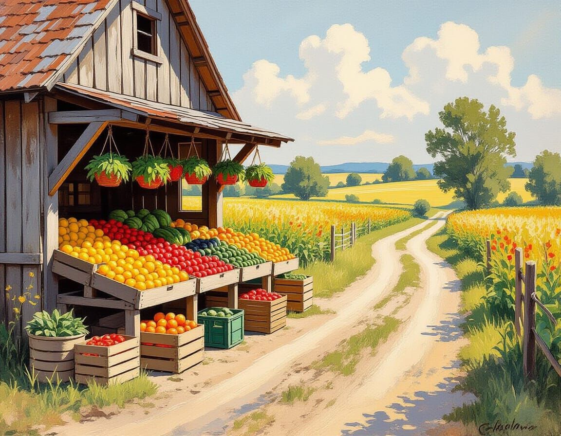 an ancient farm stand on the mysterious road  by @onefish