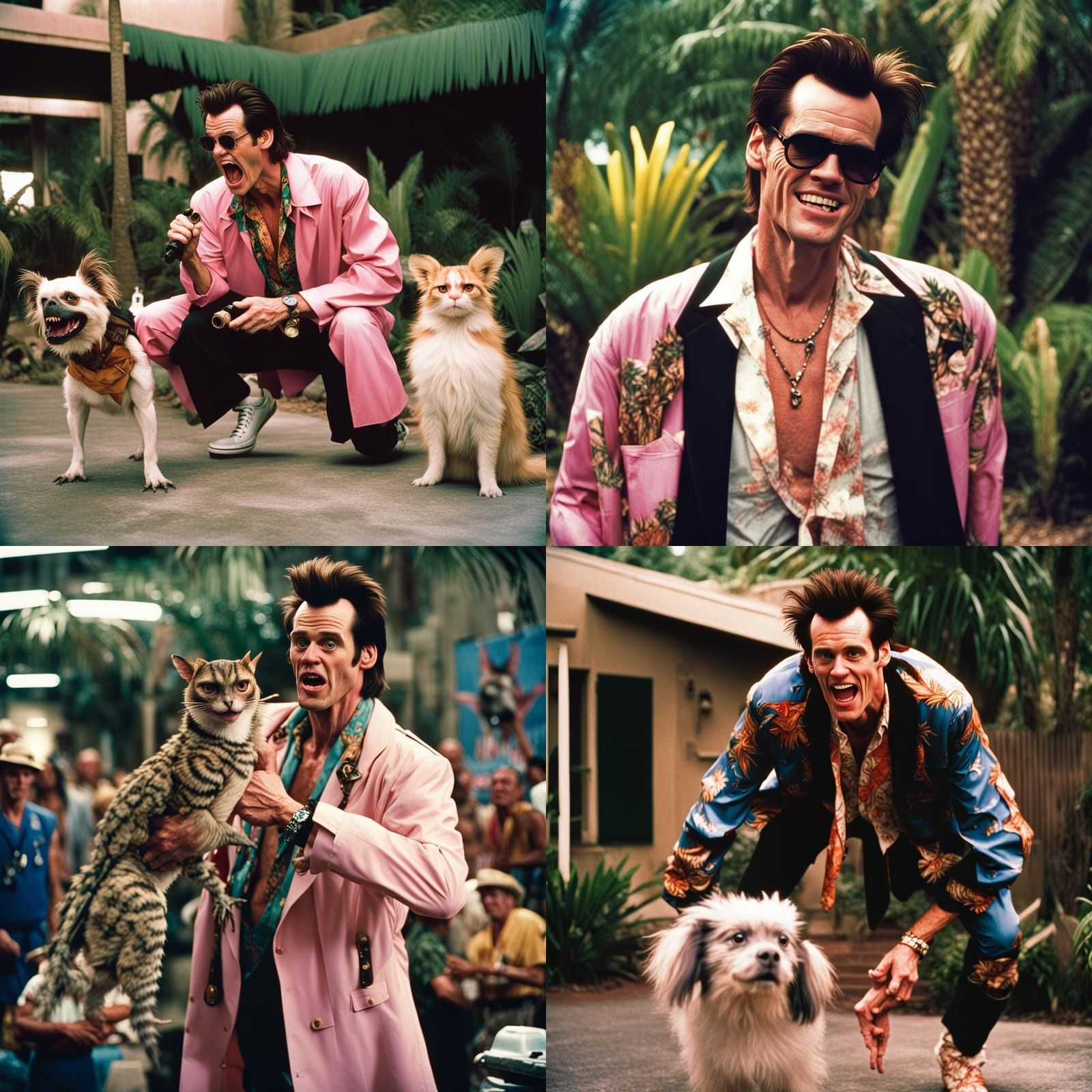 /imagine prompt: jim carrey as ace ventura Pet detective :: ...