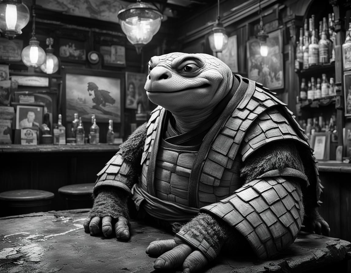 "Master Oogway"  chilling after training
