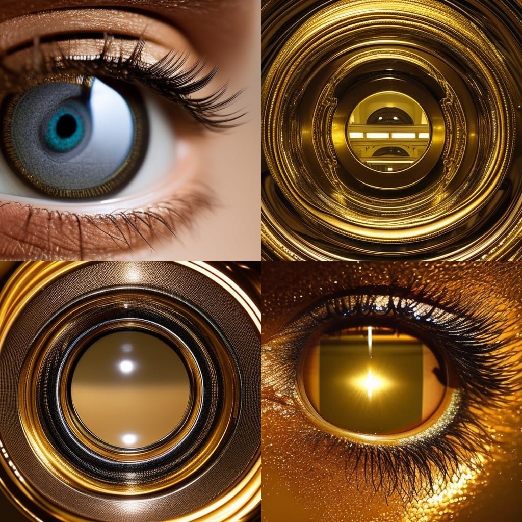 mirror, infinite reflection, eternity, eyes, hyperdetailed, ...