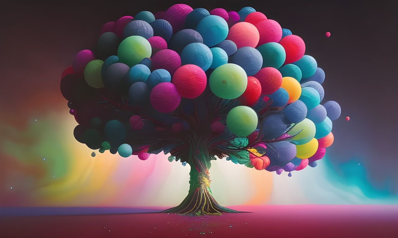 I wonder how, I wonder why Yesterday you told me 'bout the Blue, blue sky And all that I can see Is just a colorful balloon tree