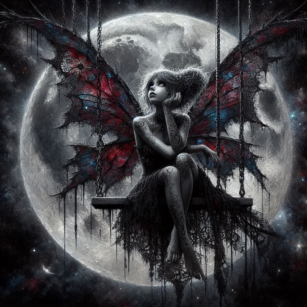 gothic nature pixie swinging