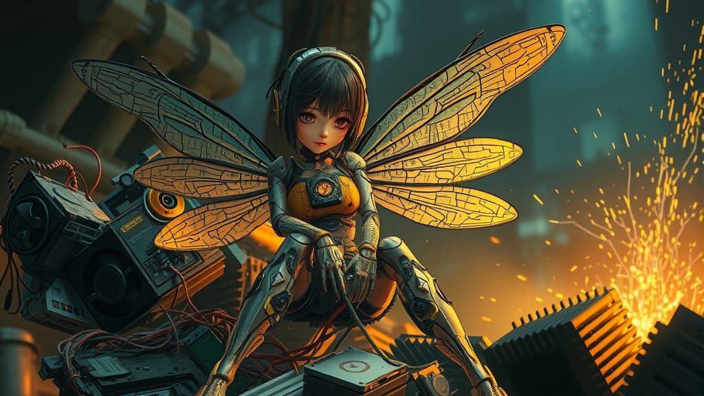 Cyborg Fairy  by @JQKER