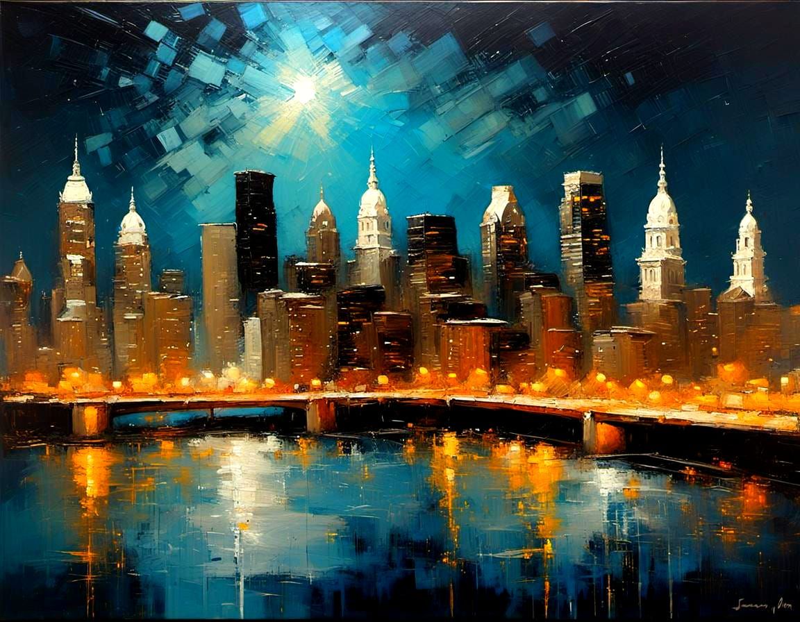 Night Skyline in Philadelphia
