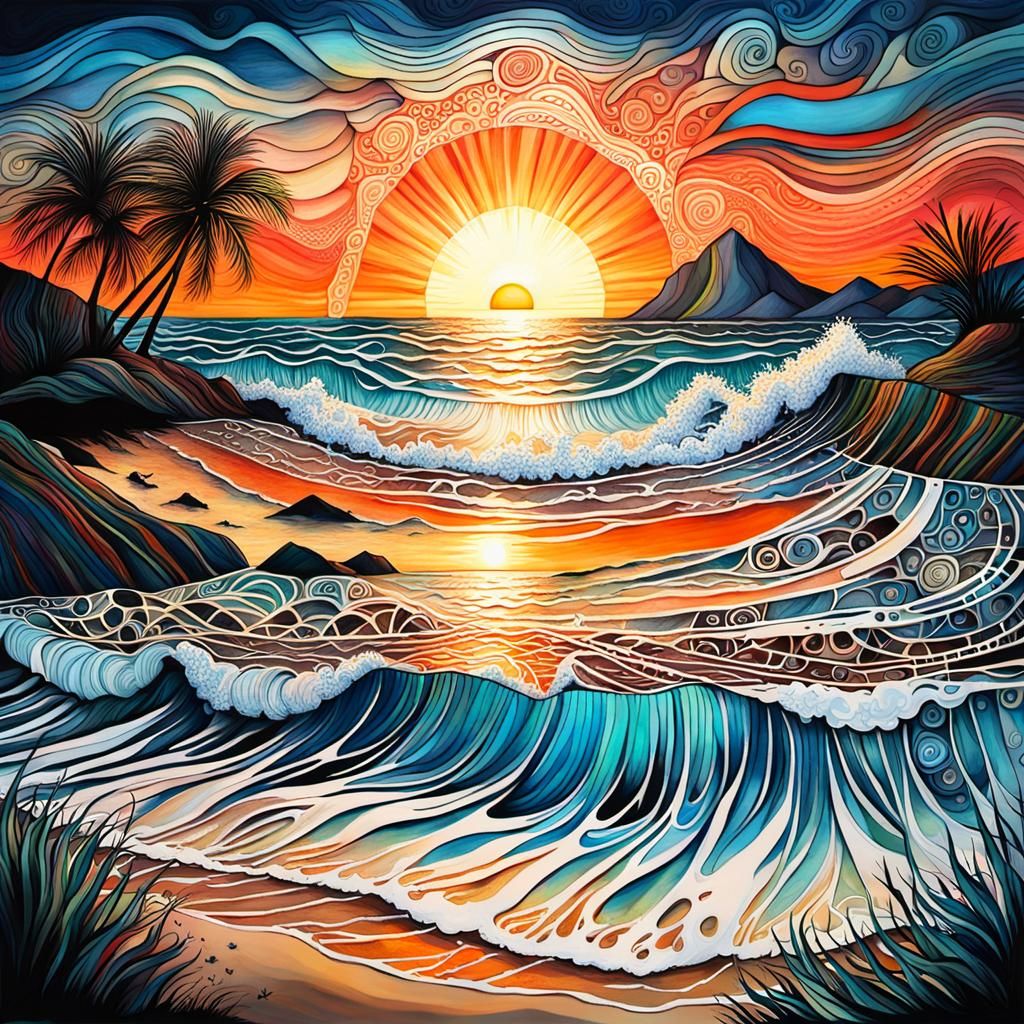 Ocean Sunset   by @Sharon B