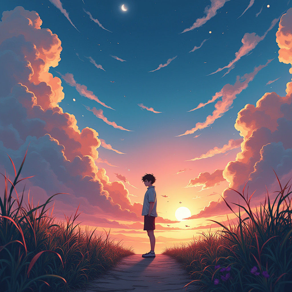 Anime Style Young Man's Life Story in 8k