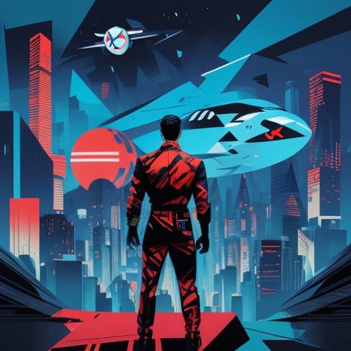 Pablo Picasso meet Akira.. in Cubist futuristic world.