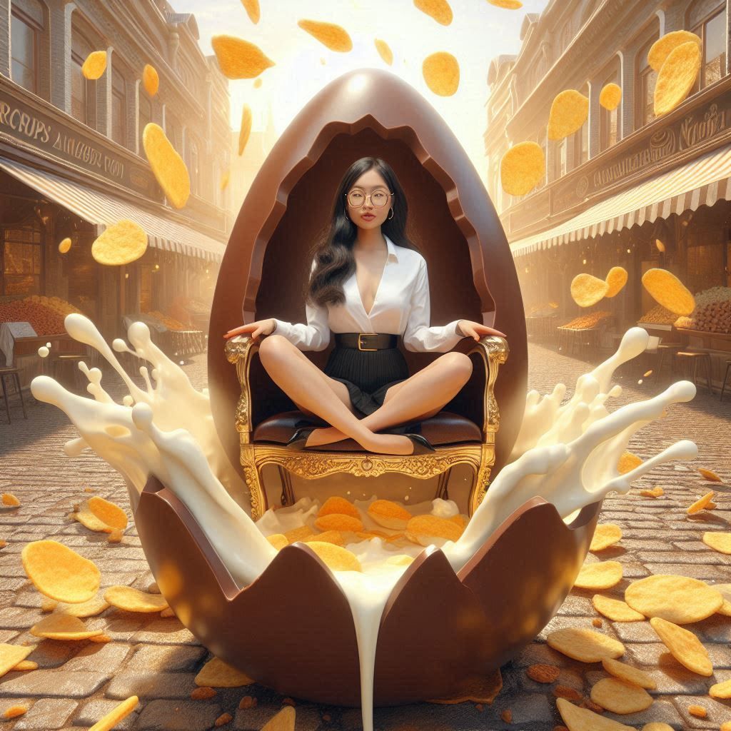 Chocolate egg throne