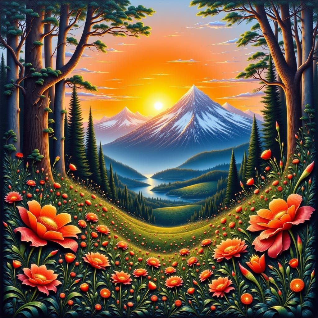 <lora:Woman-portrait:1.0> Highly detailied half sketch oil paintingscared forest, forest flowers send the beautiful glowing, Whispers of the...