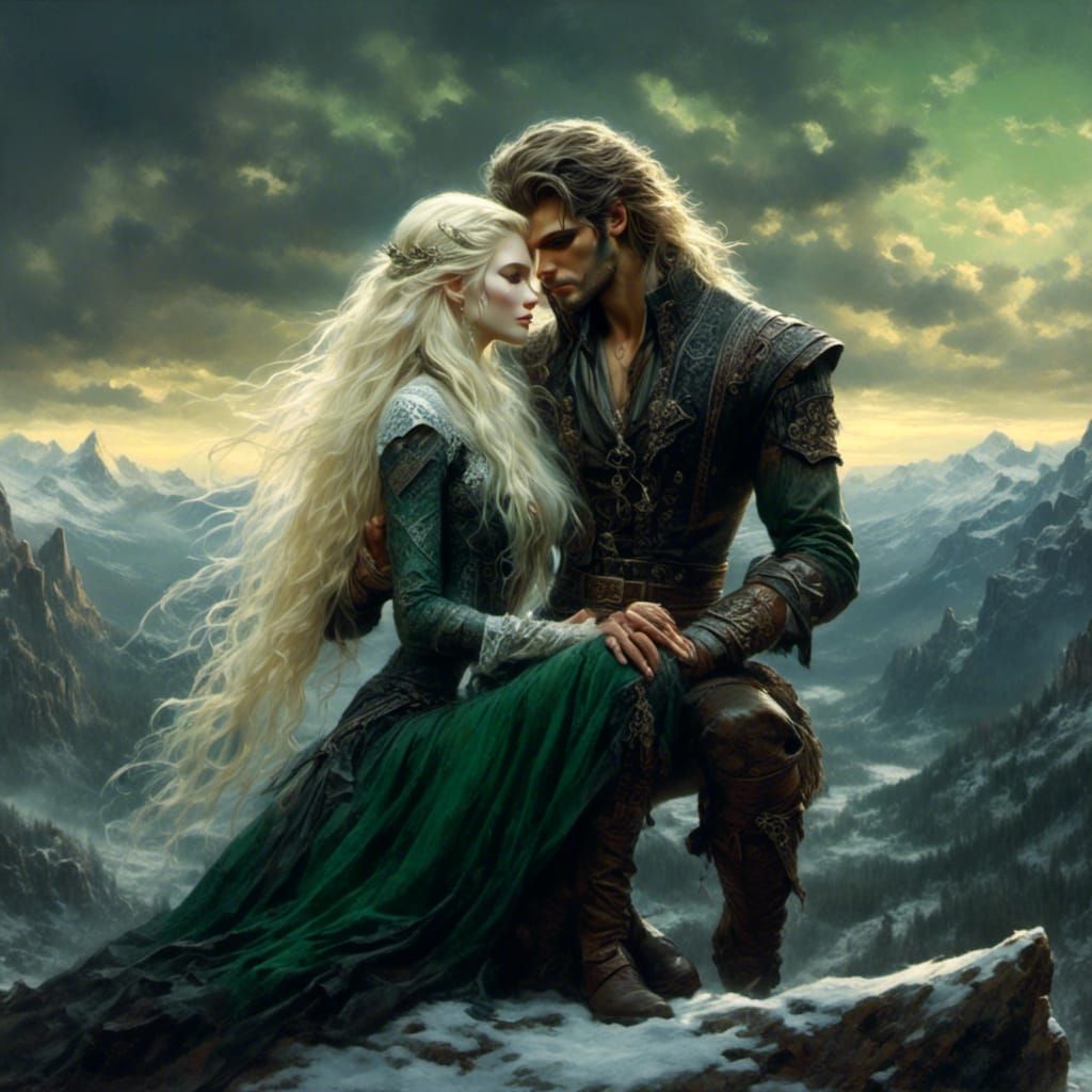 Elven Romance in Mystic Forest: Fantasy Art
