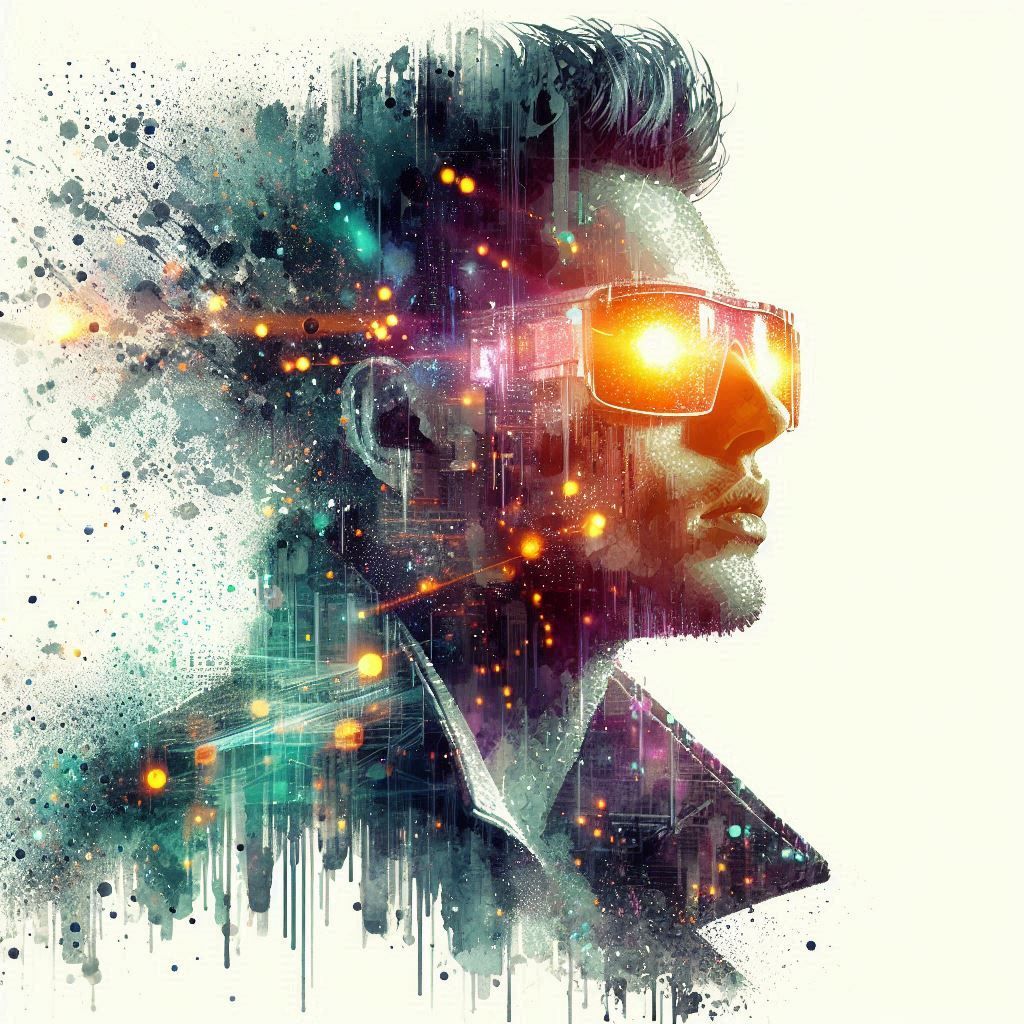 double exposure beautiful fantasy DALL-E 3 portrait landscap...