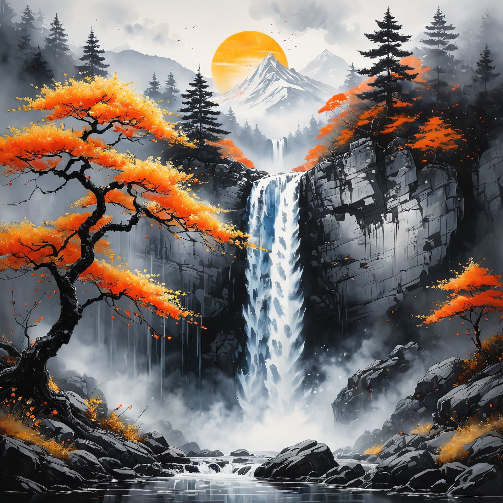 Waterfall / Orange
