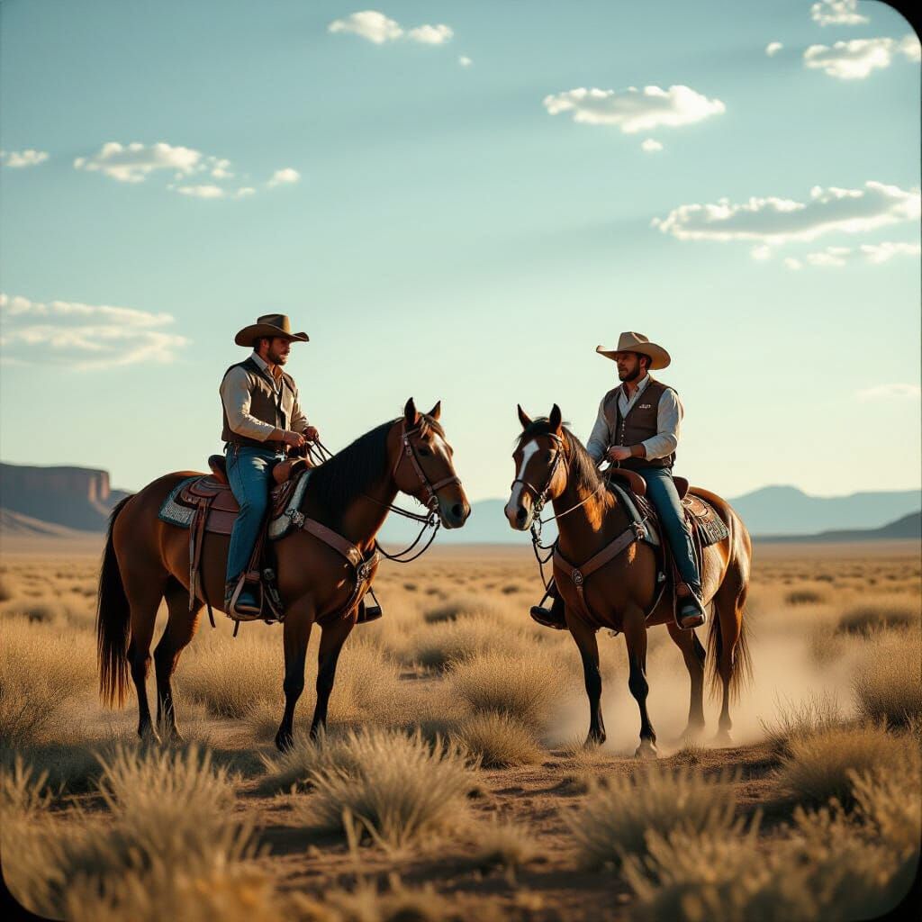 Dramatic Rural Scene in Cinematic Film Style