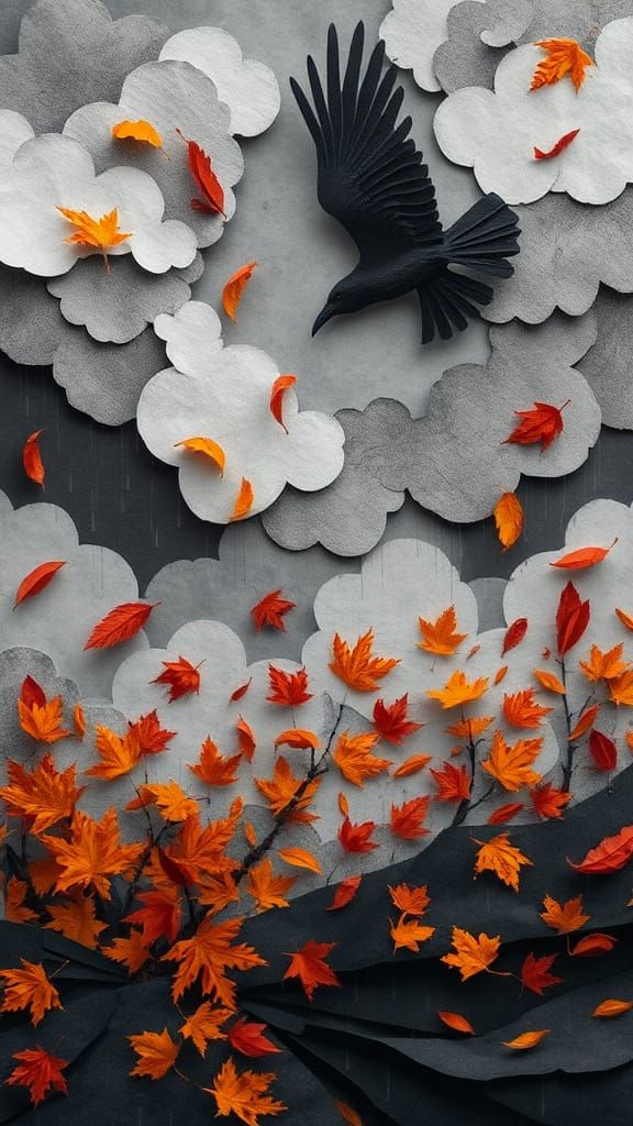Fall Paper Collage Art