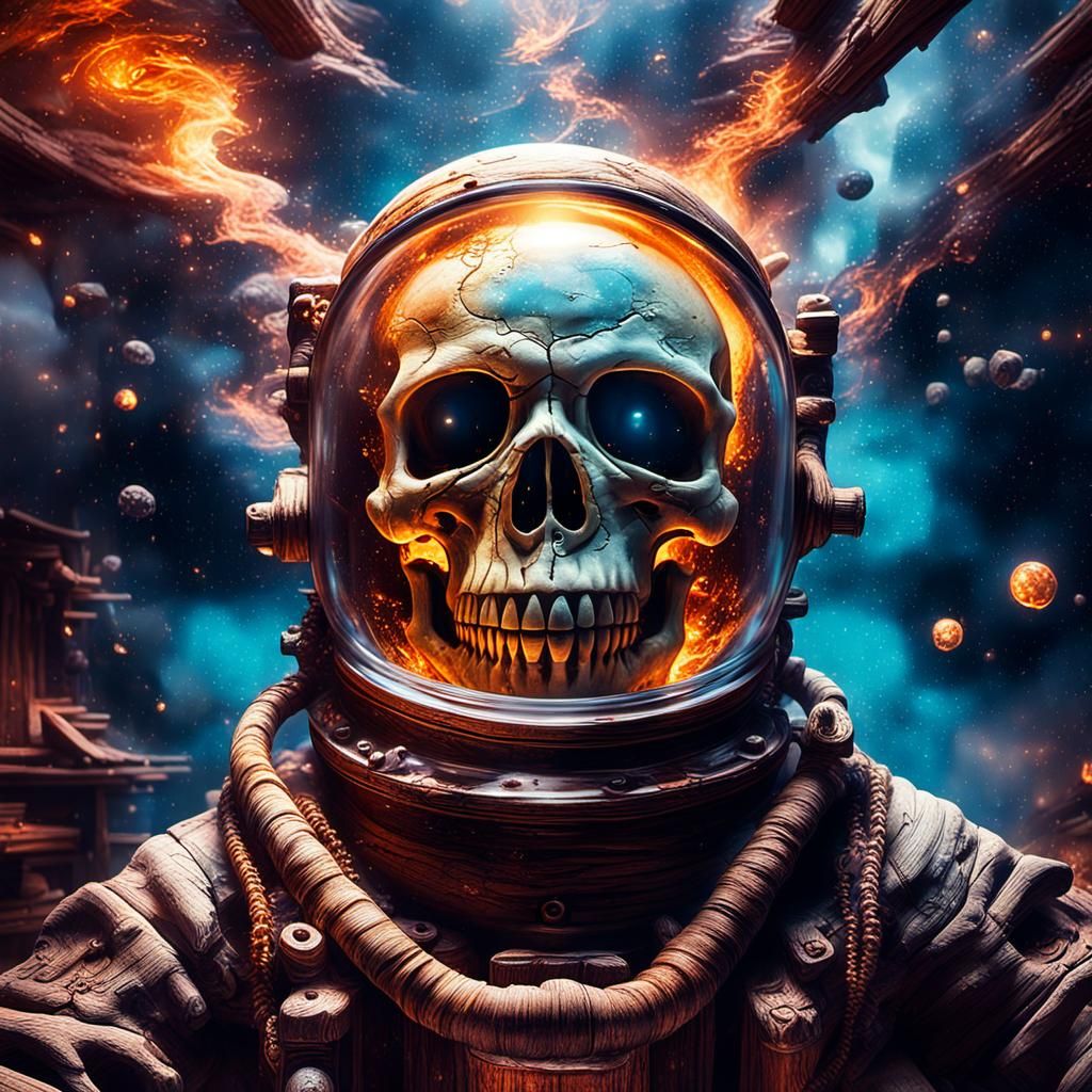 astronaut floating in space  gold