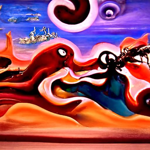 The great octopus battle of 2090 in Vibrant colors