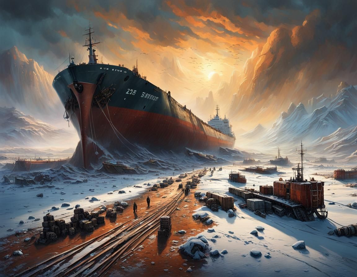 The dry sea floor: A post-apocalyptic winter landscape  by @MoonWolf