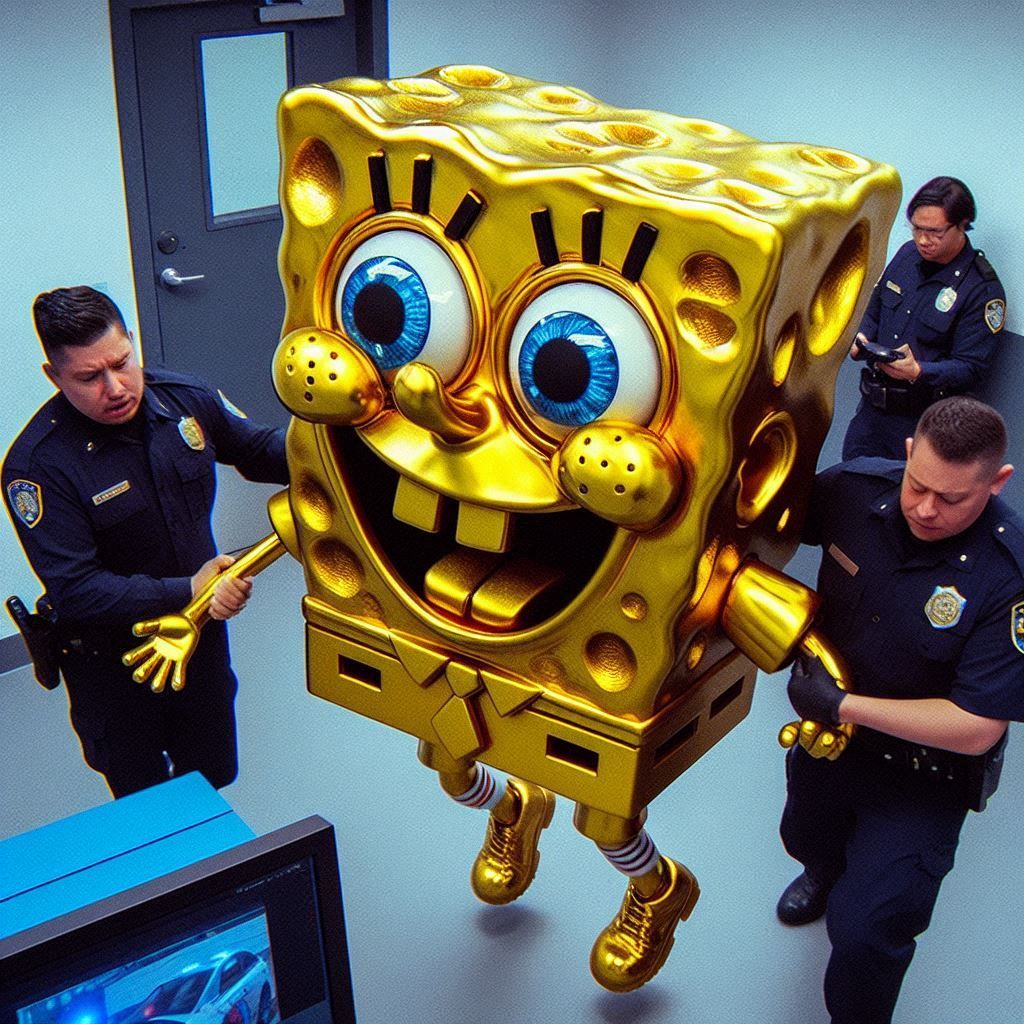 Gold SpongeBob In Trouble