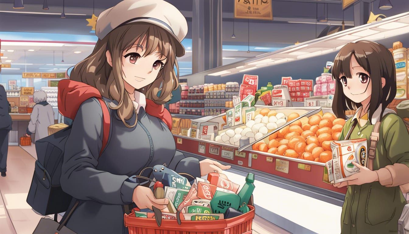 The cat-seller at the checkout in the supermarket serves a p...