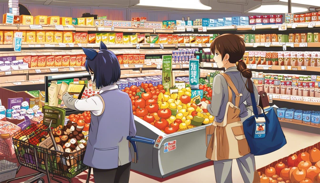 The cat-seller at the checkout in the supermarket serves a p...