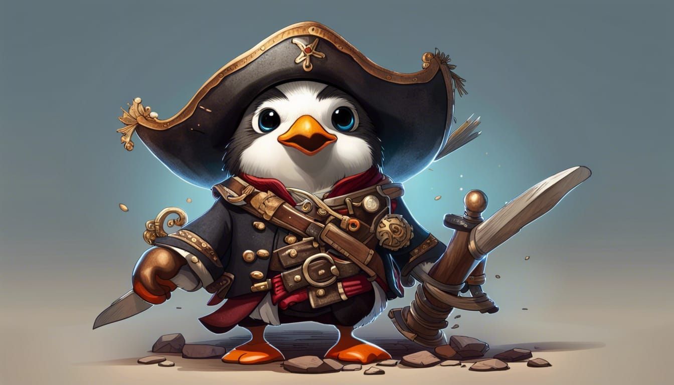 Penny Penguin, Armed for the Fight  by @Wytmore