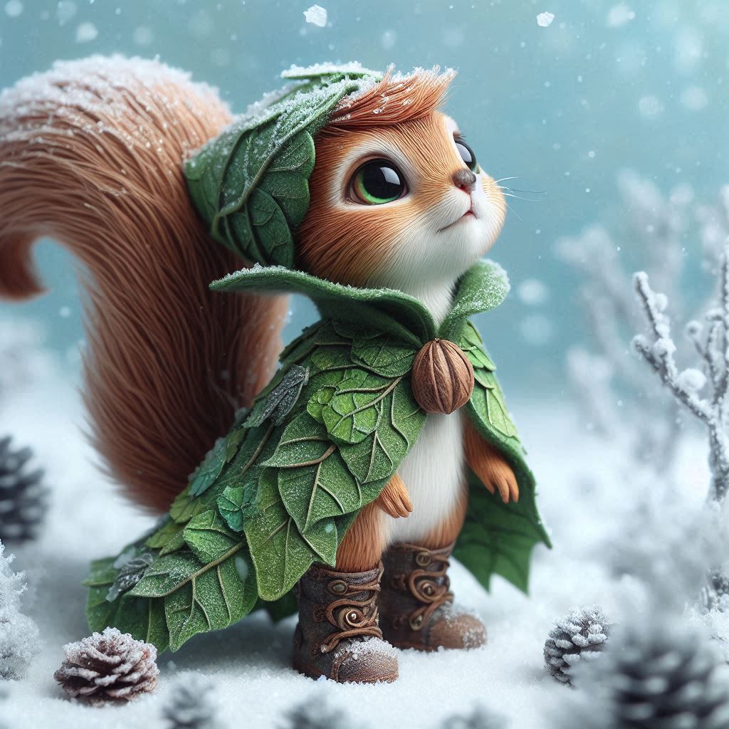 Squirrel in the snow