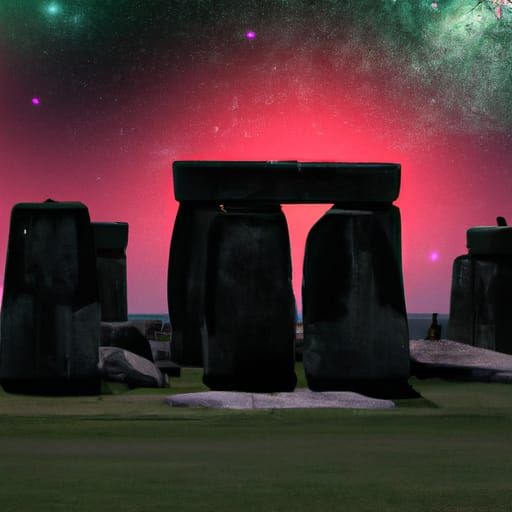 Aurora over Stonehenge