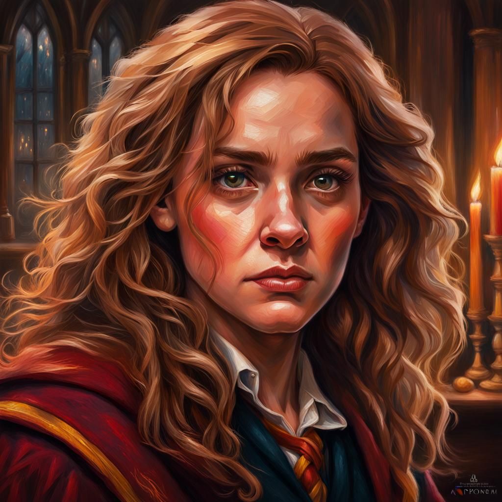 Portrait of Hermione Granger, - AI Generated Artwork - NightCafe Creator