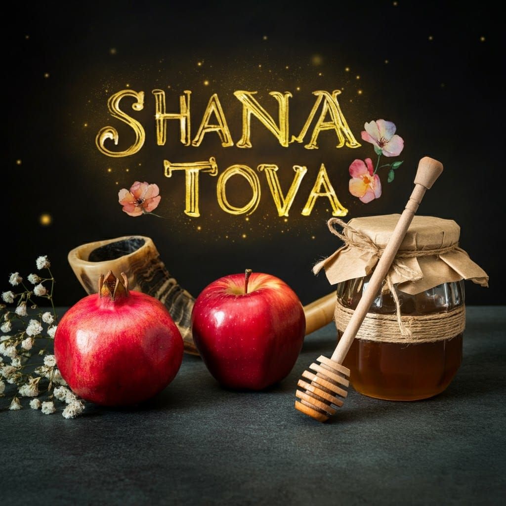 Shana Tova: Honey, Apples and Flowers Oil Painting