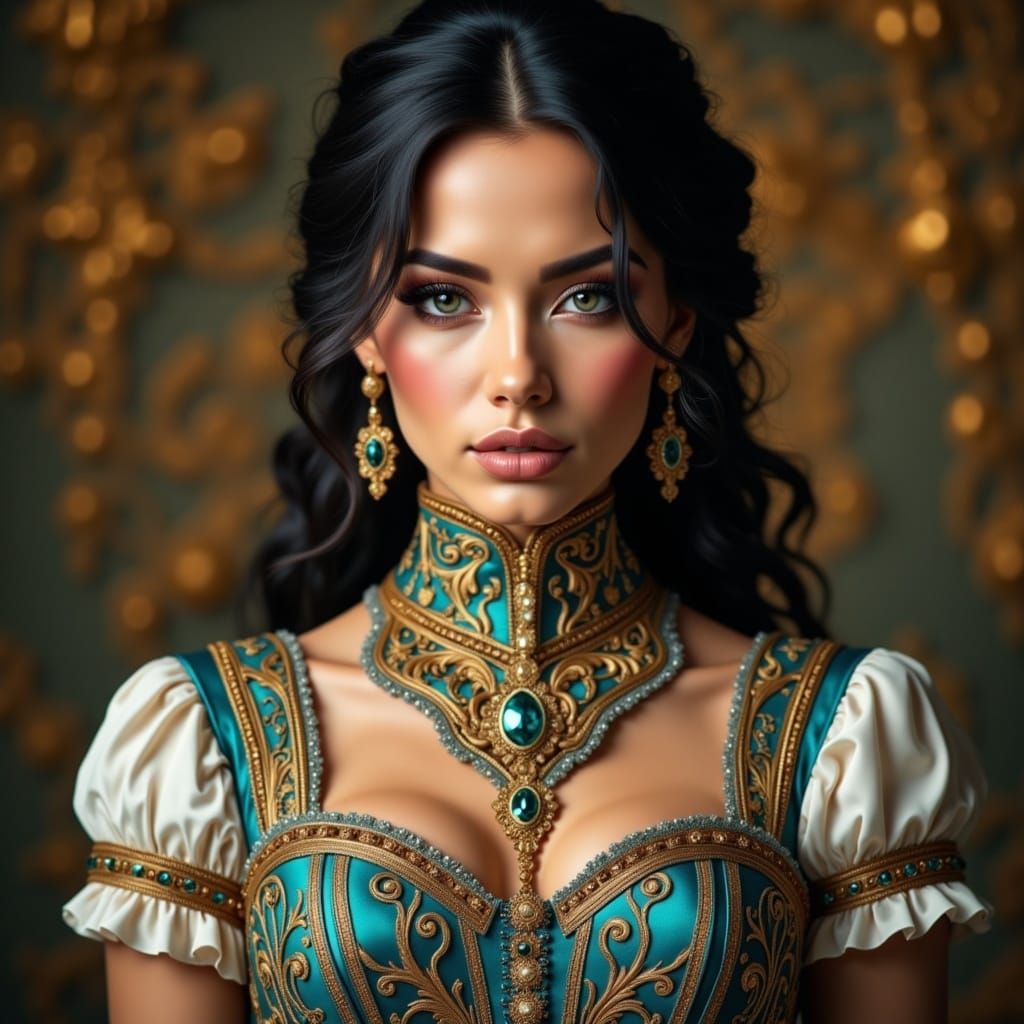 Turquoise Embroidered Dress